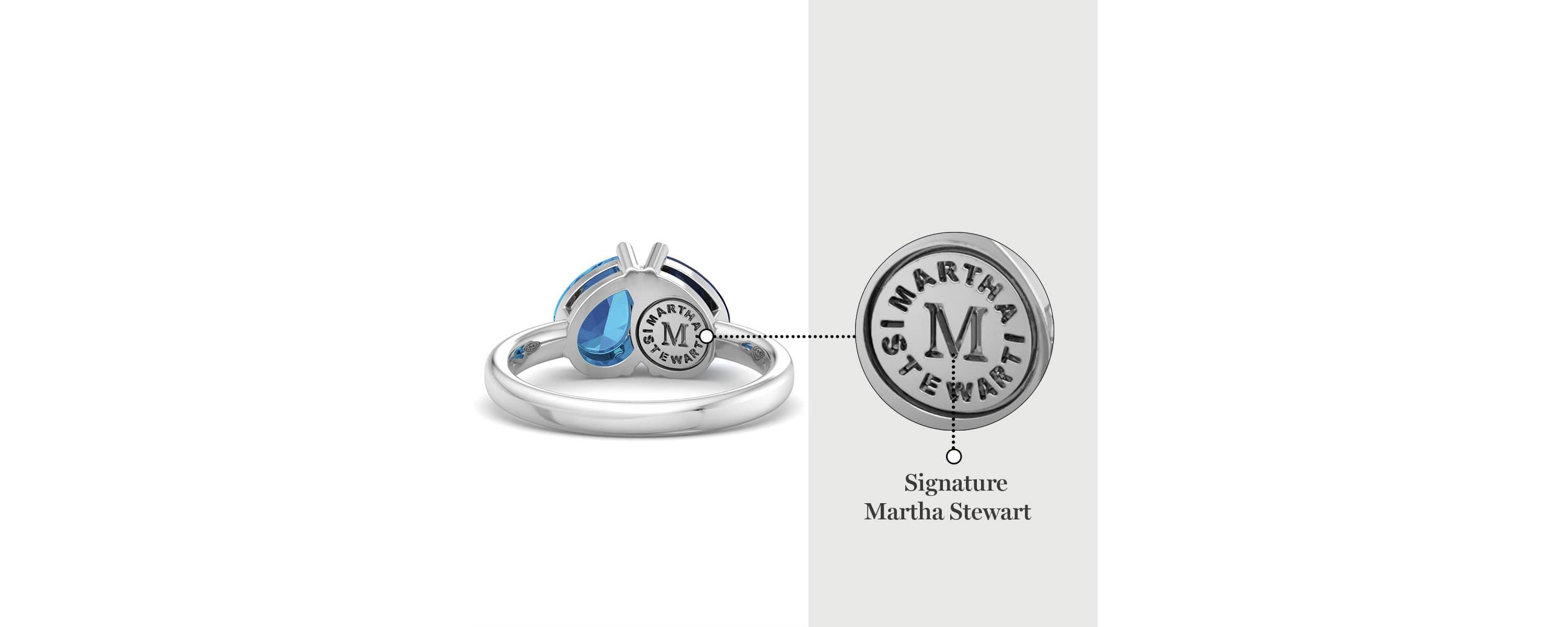 Lab Created Martha Stewart 2 Carat Blue Topaz and Sapphire Two Stone Ring In Sterling Silver
