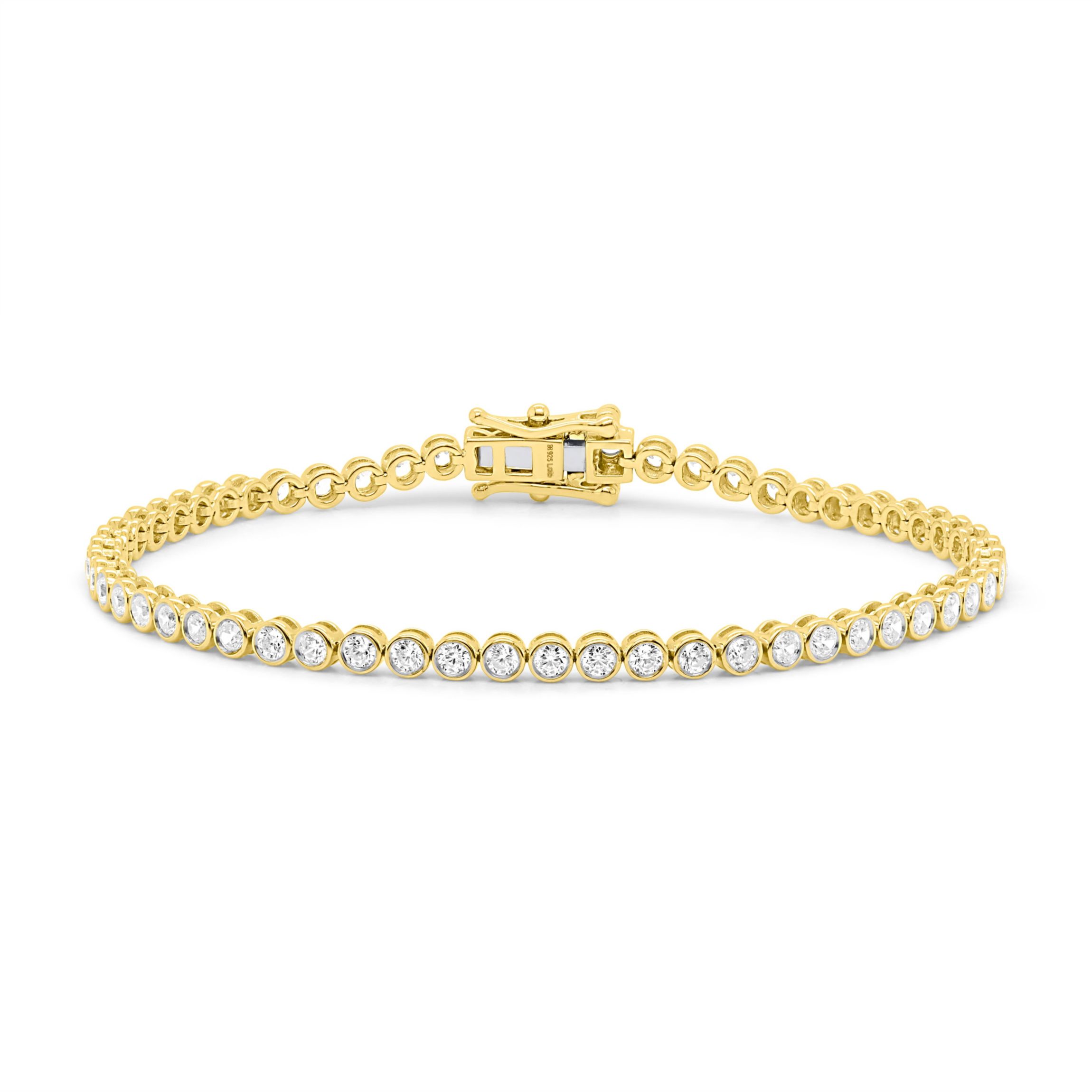 Lab Created 2CTW Lab Grown Diamond Tennis Bracelet In Gold Plated Sterling Silver