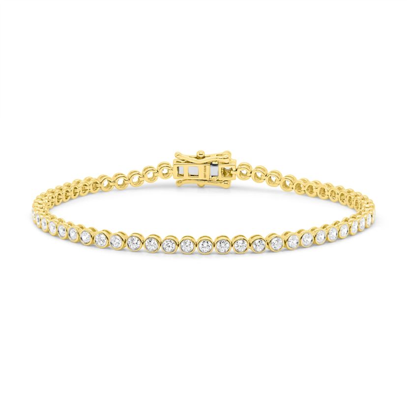 Lab Created 2CTW Lab Grown Diamond Tennis Bracelet In Gold Plated Sterling Silver