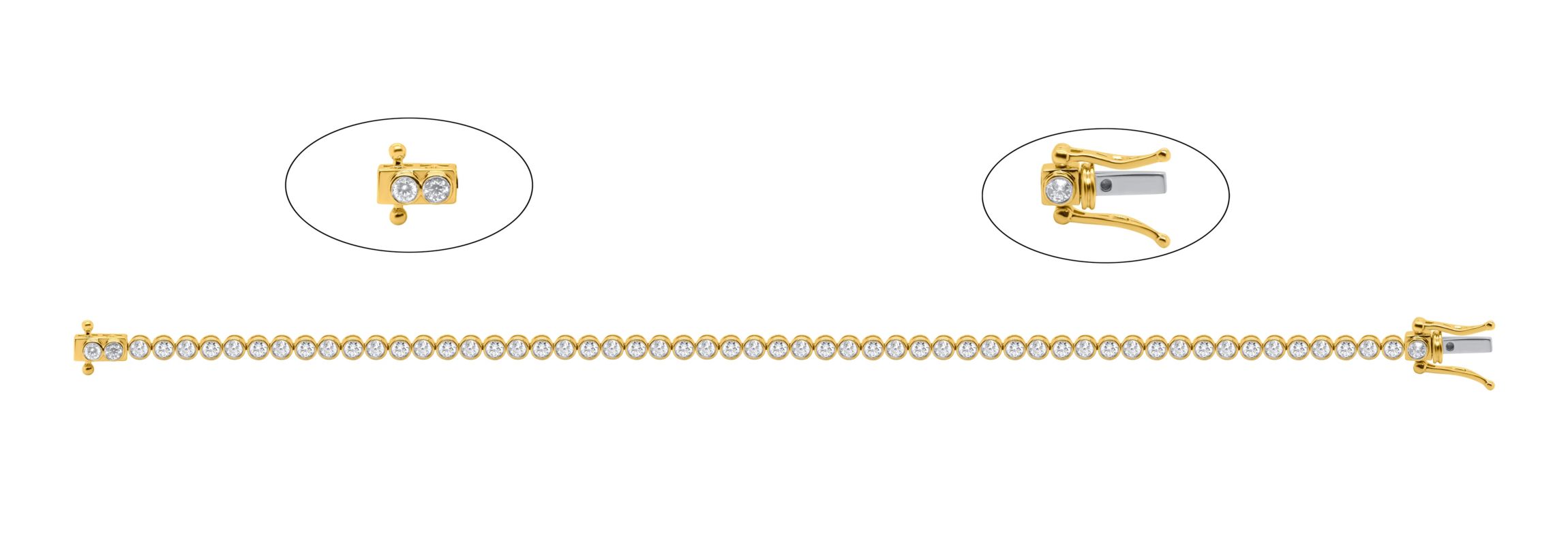 Lab Created 2CTW Lab Grown Diamond Tennis Bracelet In Gold Plated Sterling Silver