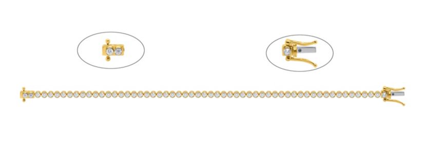 Lab Created 2CTW Lab Grown Diamond Tennis Bracelet In Gold Plated Sterling Silver