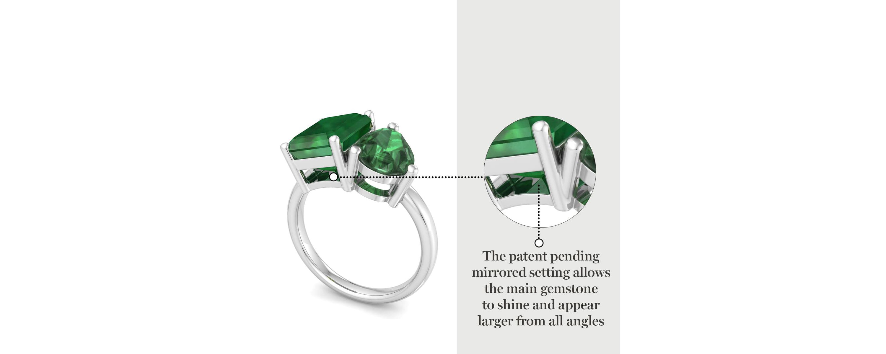 Lab Created Martha Stewart 4 3/4 Carat Emerald Two Stone Ring In Sterling Silver