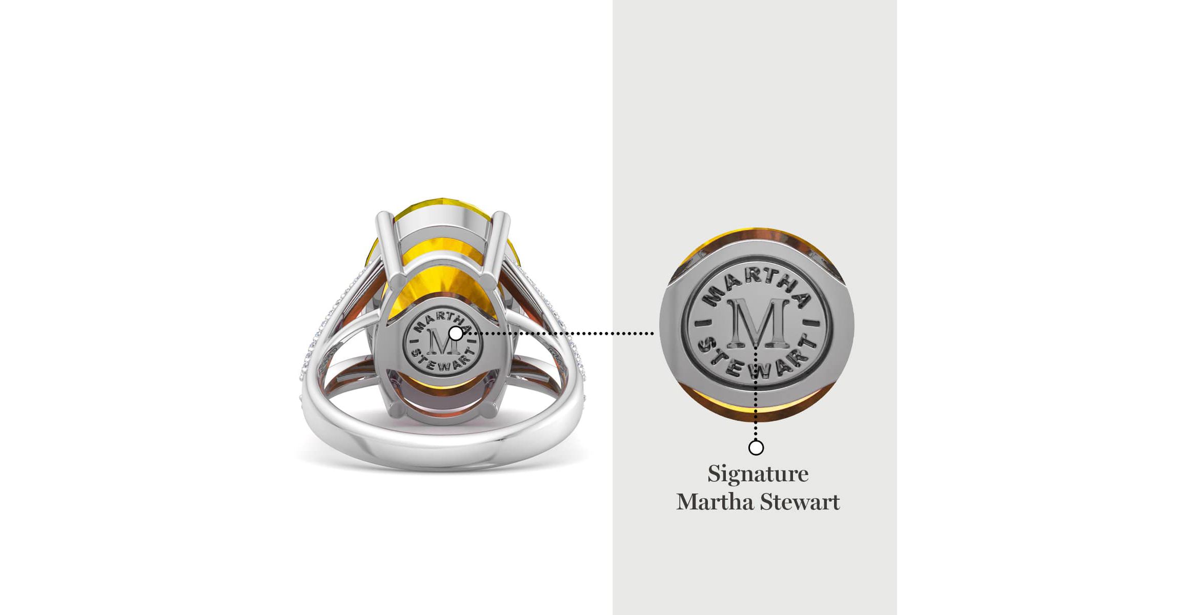 Lab Created Martha Stewart 10 1/4 Carat Oval Shape Gemstone and Lab Grown Diamond Ring In Sterling Silver
