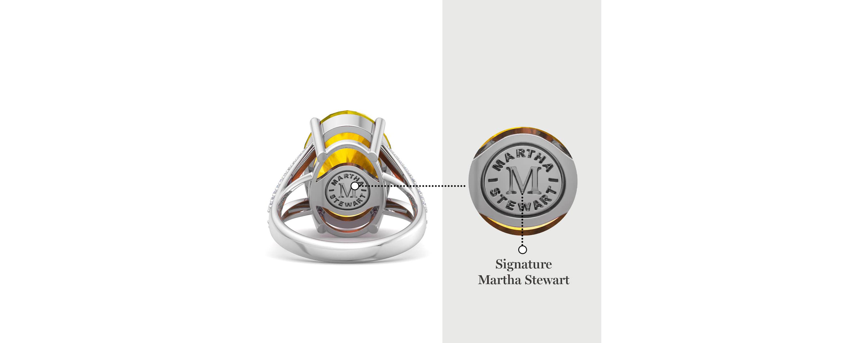 Lab Created Martha Stewart 10 1/4 Carat Oval Shape Gemstone and Lab Grown Diamond Ring In Sterling Silver