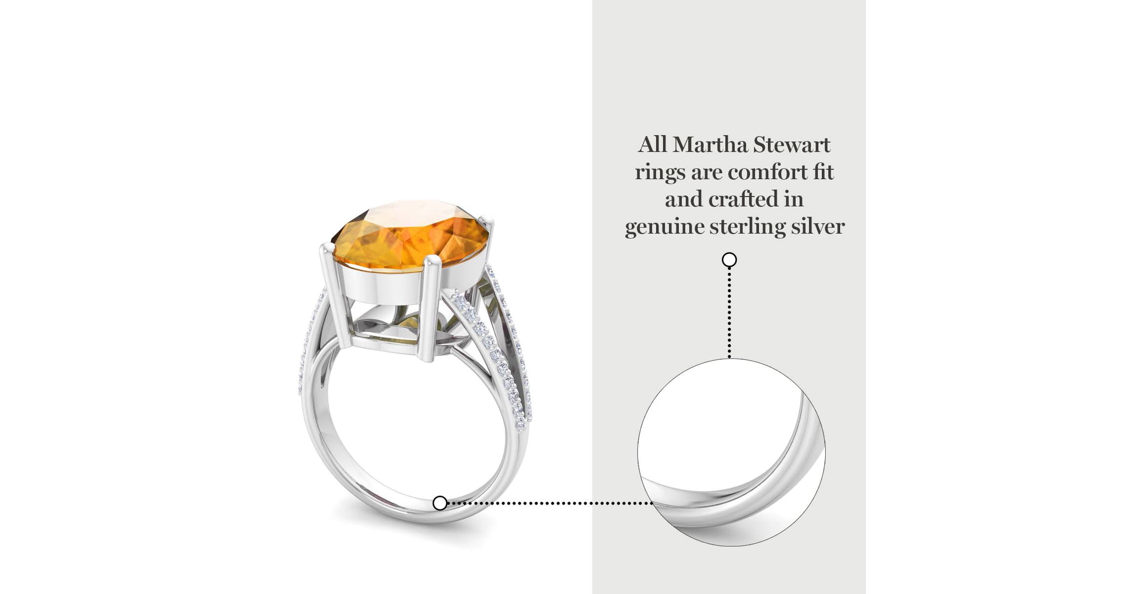 Lab Created Martha Stewart 10 1/4 Carat Oval Shape Gemstone and Lab Grown Diamond Ring In Sterling Silver