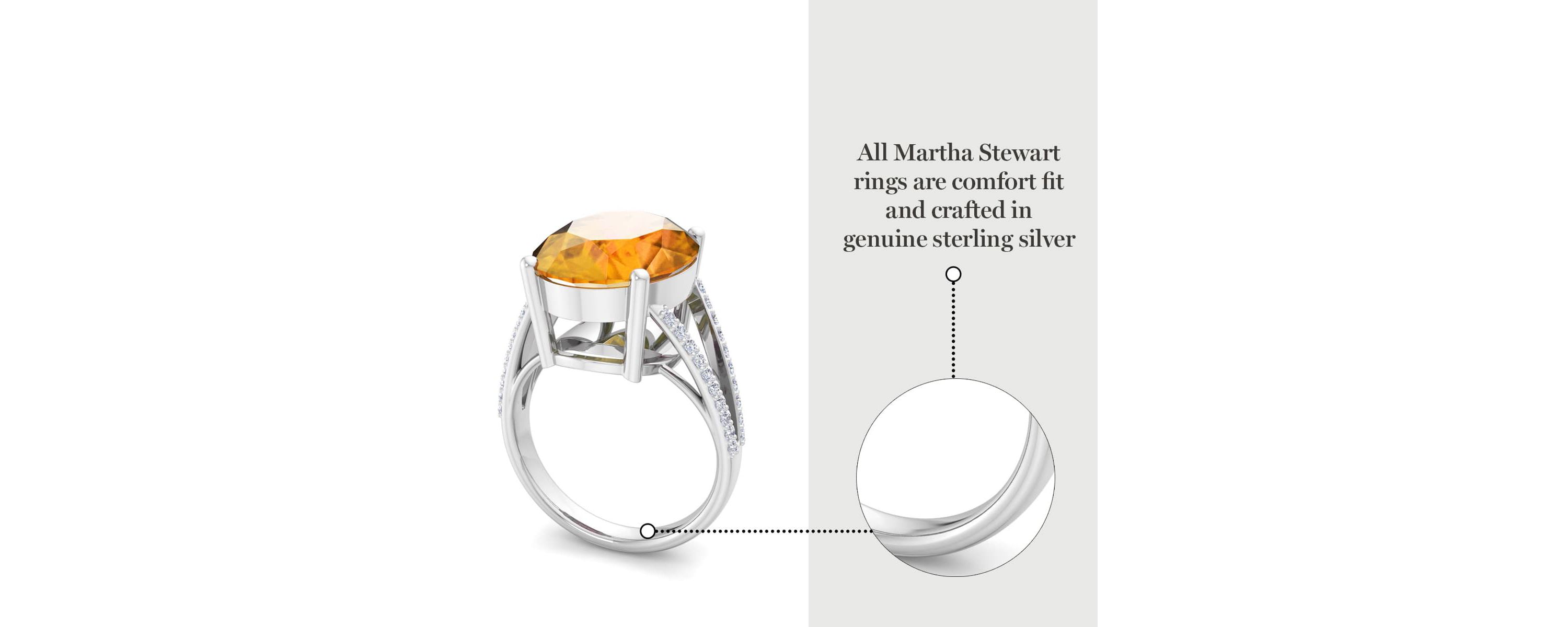 Lab Created Martha Stewart 10 1/4 Carat Oval Shape Gemstone and Lab Grown Diamond Ring In Sterling Silver