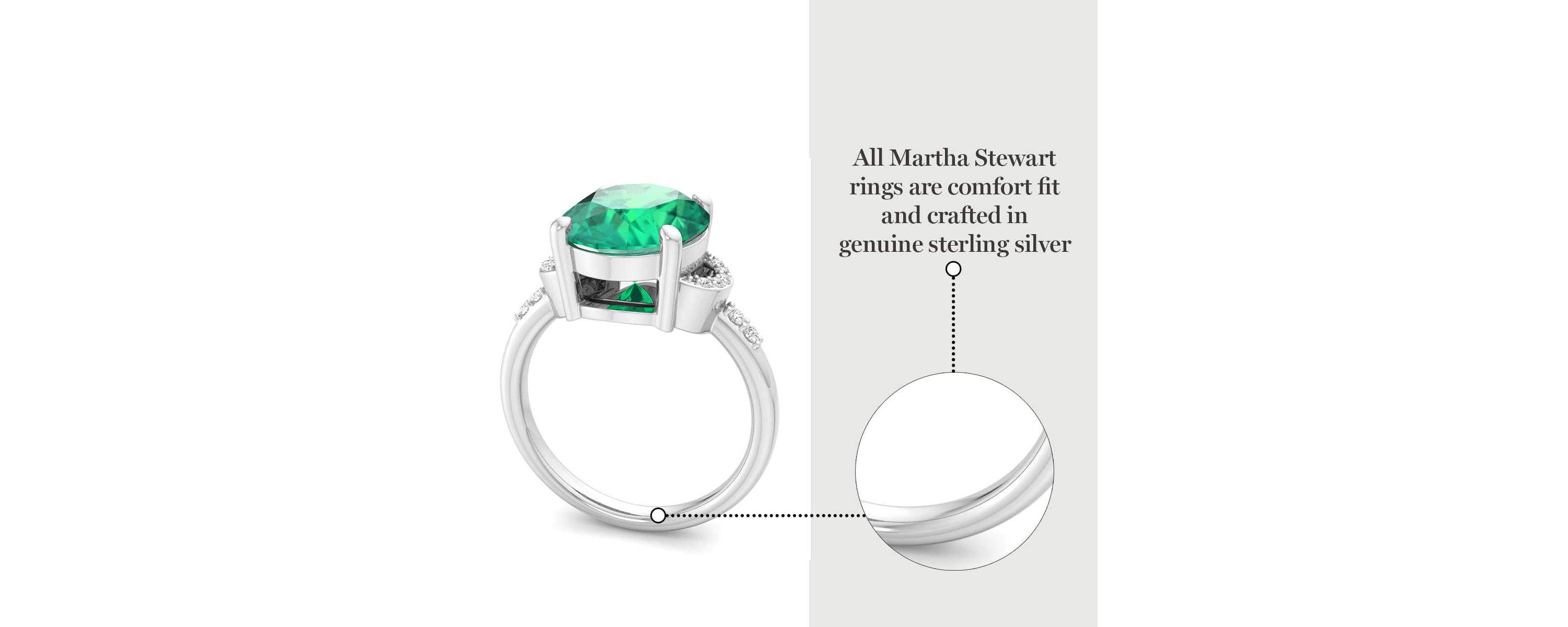 Lab Created Martha Stewart 4 1/2 Carat Oval Shape Gemstone and Lab Grown Diamond Ring In Sterling Silver