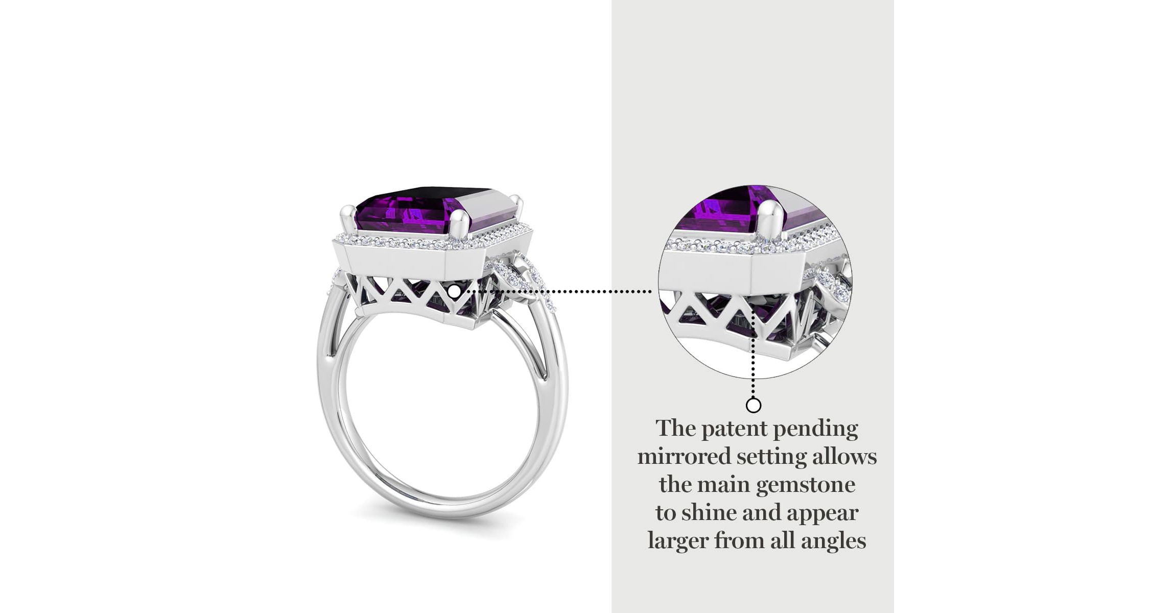 Lab Created Martha Stewart 7 1/3 Carat Emerald Cut Gemstone and Lab Grown Diamond Halo Ring In Sterling Silver