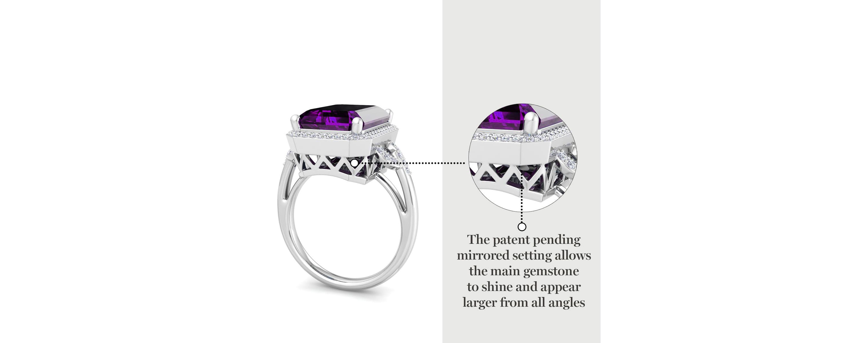 Lab Created Martha Stewart 7 1/3 Carat Emerald Cut Gemstone and Lab Grown Diamond Halo Ring In Sterling Silver