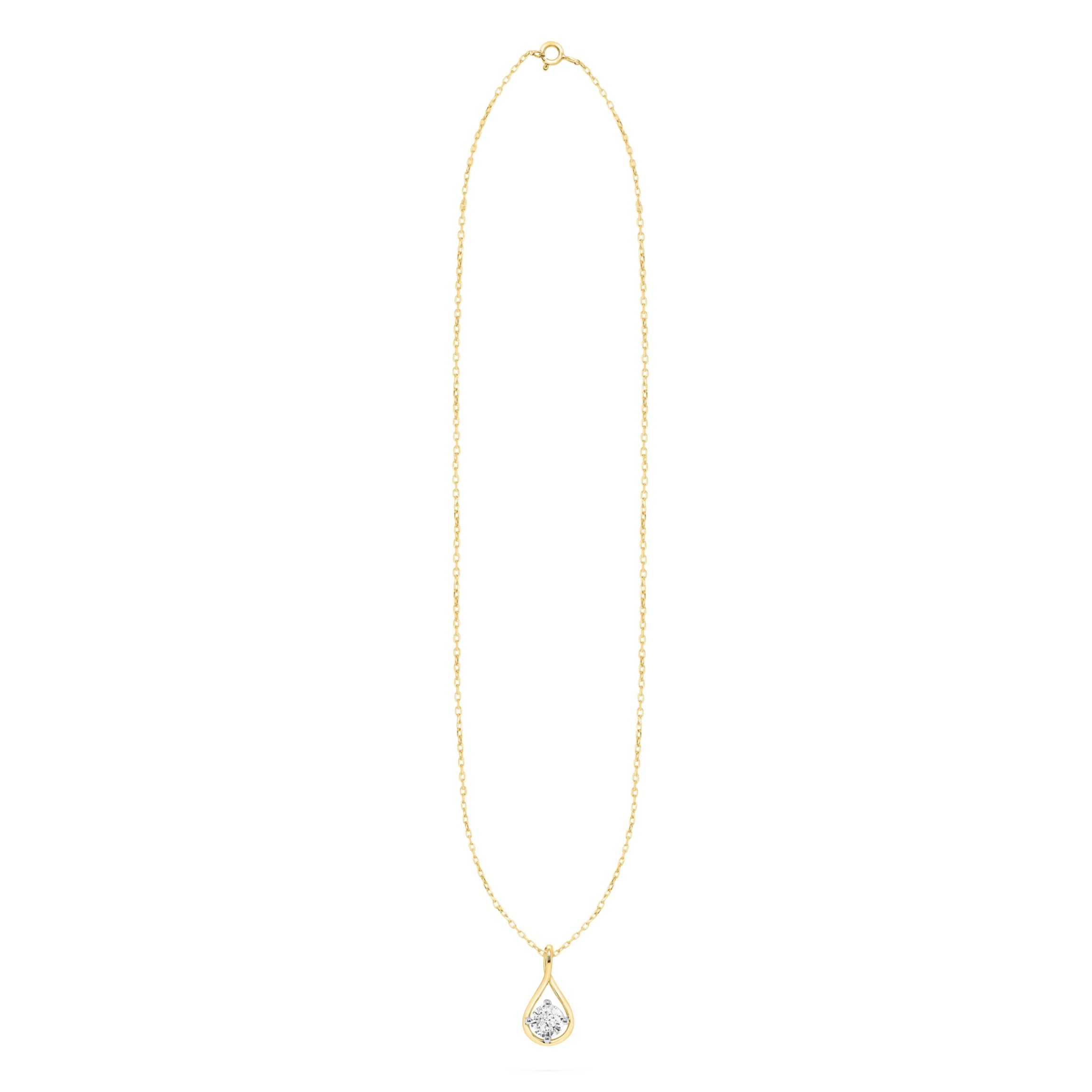 Lab Created 1CTW Lab Grown Diamond Solitaire Pendant In Gold Plated Sterling Silver