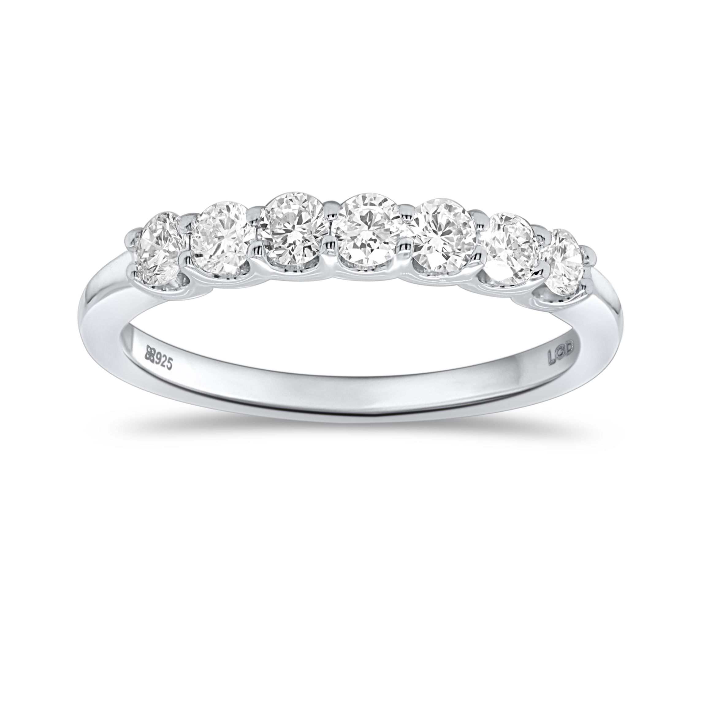 Lab Created 1/2CTW Lab Grown Diamond Band Ring In Sterling Silver