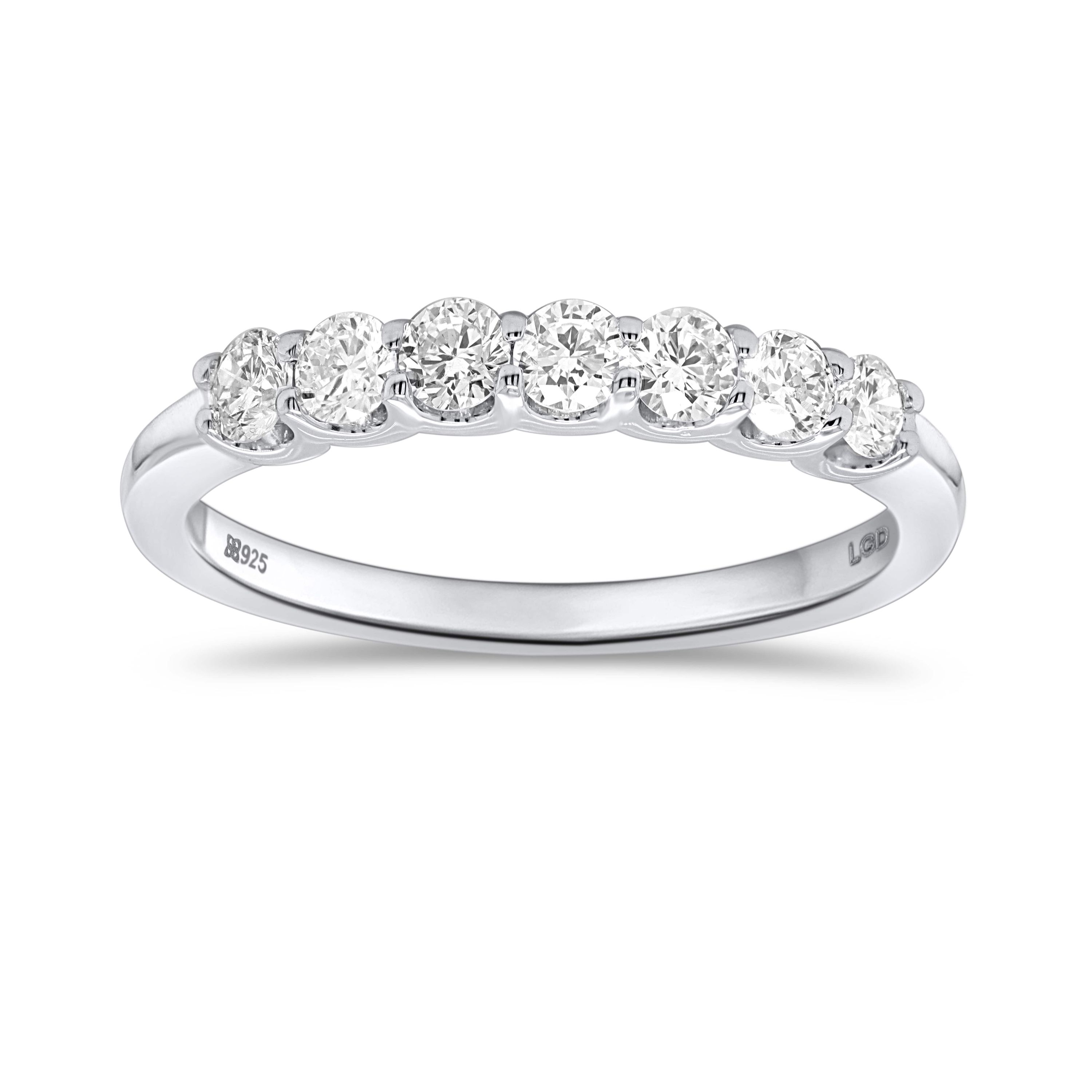 Lab Created 1/2CTW Lab Grown Diamond Band Ring In Sterling Silver