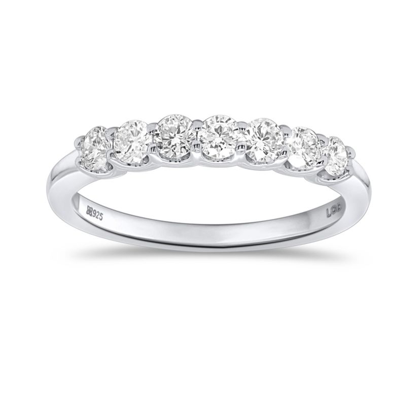 Lab Created 1/2CTW Lab Grown Diamond Band Ring In Sterling Silver