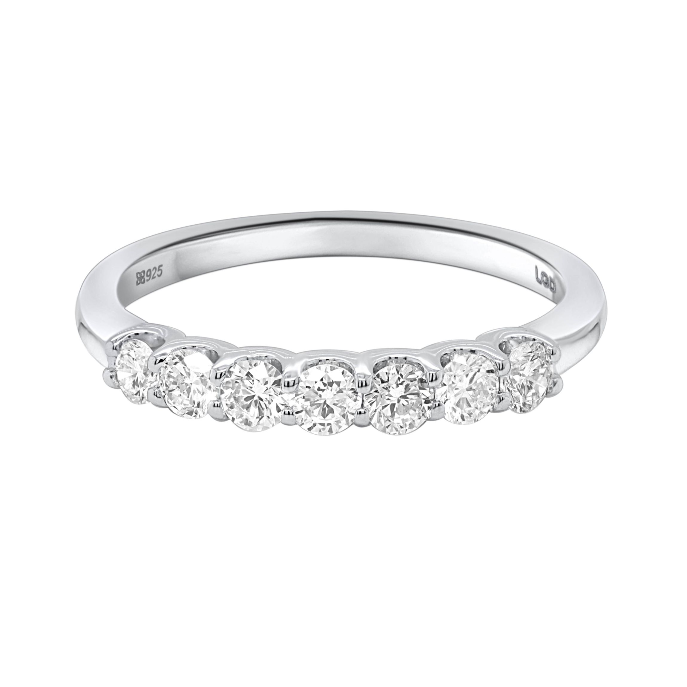 Lab Created 1/2CTW Lab Grown Diamond Band Ring In Sterling Silver