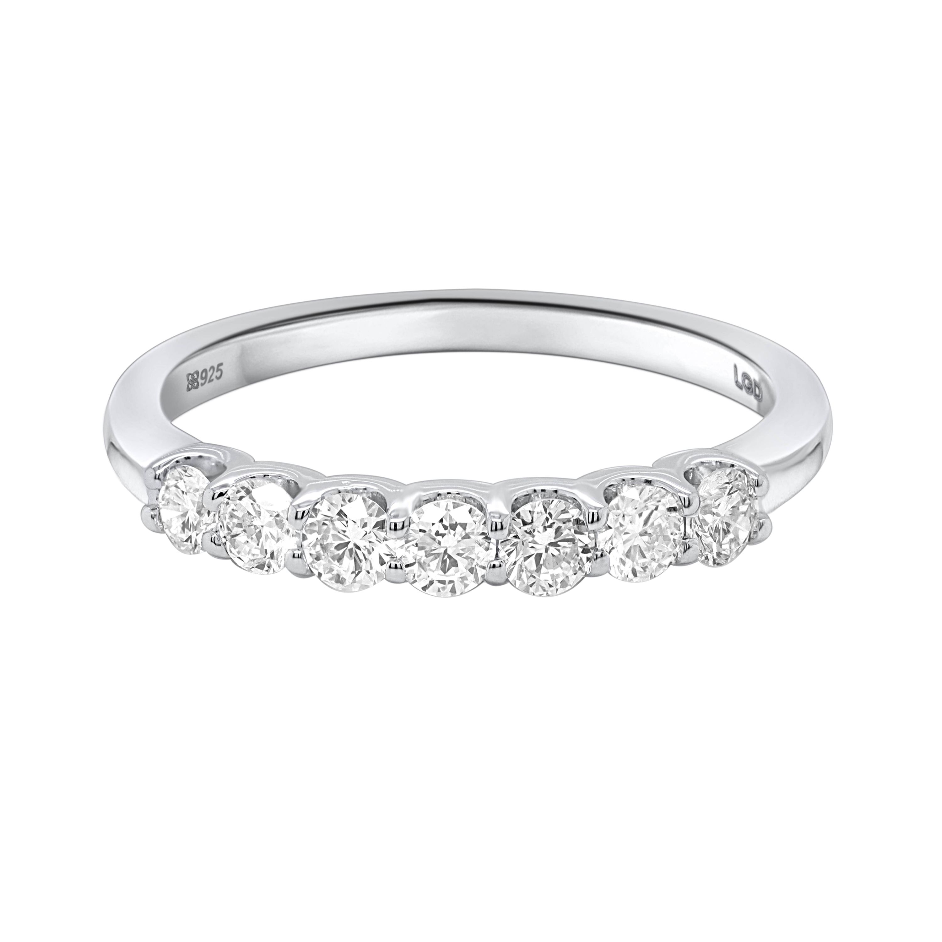Lab Created 1/2CTW Lab Grown Diamond Band Ring In Sterling Silver
