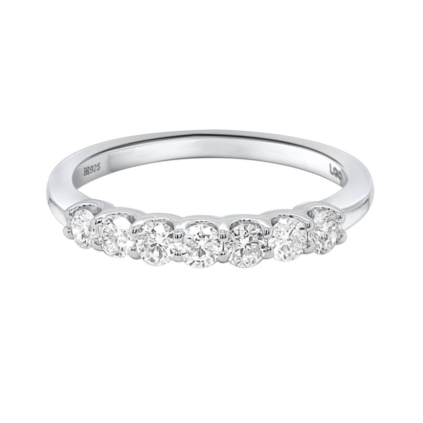 Lab Created 1/2CTW Lab Grown Diamond Band Ring In Sterling Silver