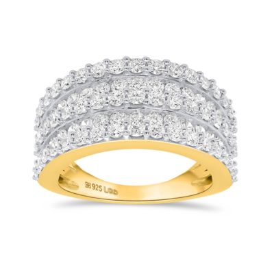 ETHIQUE Lab Created 2CTW Lab Grown Diamond Fashion Ring In Gold Plated Sterling Silver