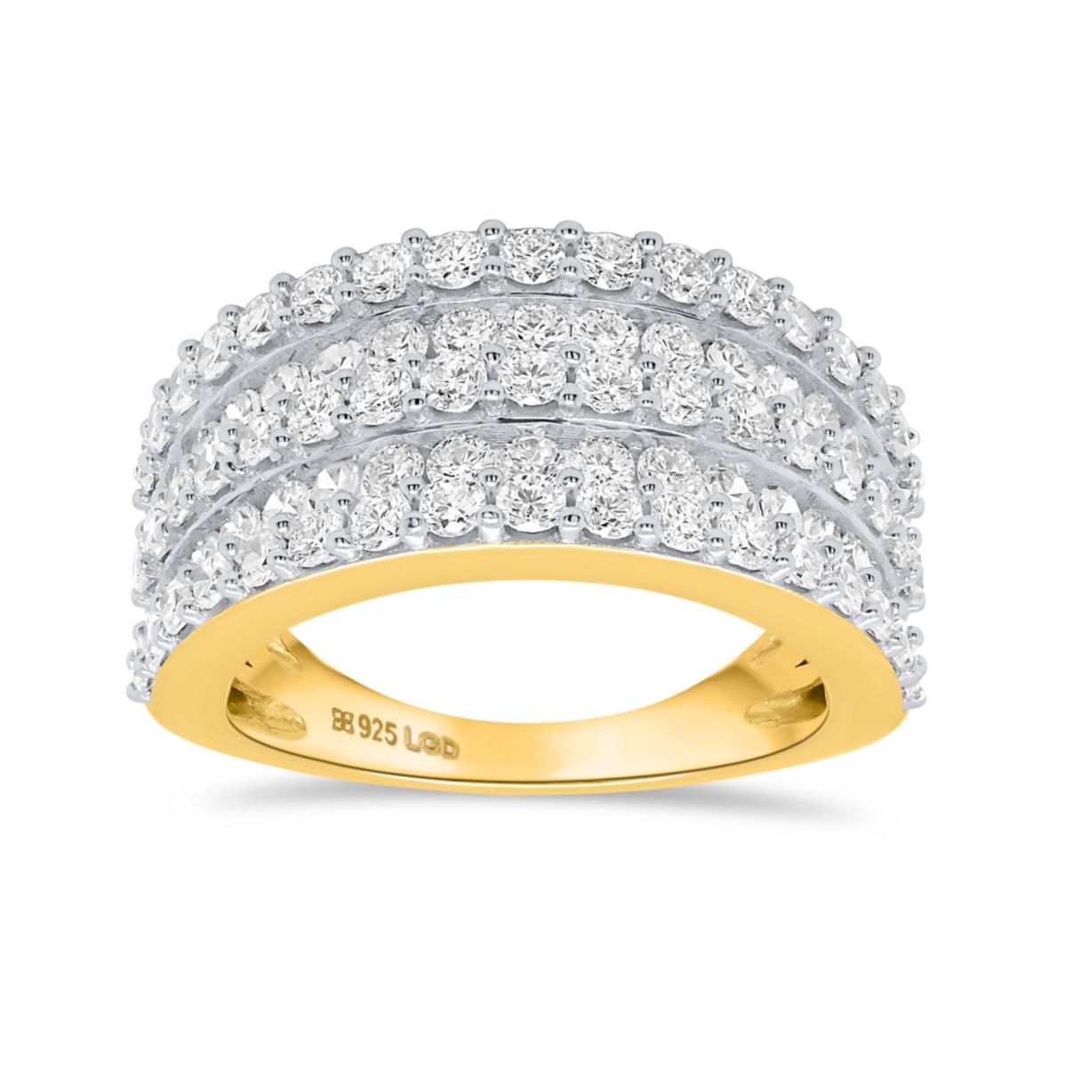 Lab Created 2CTW Lab Grown Diamond Fashion Ring In Gold Plated Sterling Silver