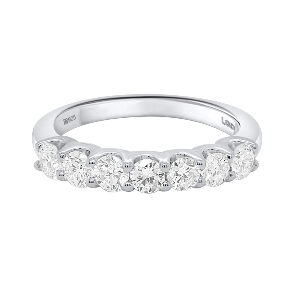 Lab Created 1CTW Lab Grown Diamond Band Ring In Sterling Silver