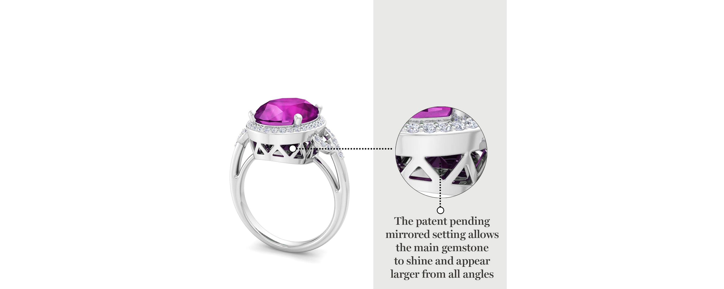 Lab Created Martha Stewart 6 3/4 Carat Oval Shape Gemstone and Lab Grown Diamond Halo Ring In Sterling Silver