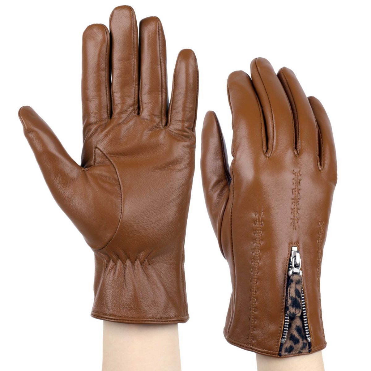 Womens Leather Touch Screen Gloves