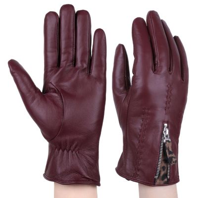 Karla Hanson Women's Leather Touch Screen Gloves, Burgundy, Medium