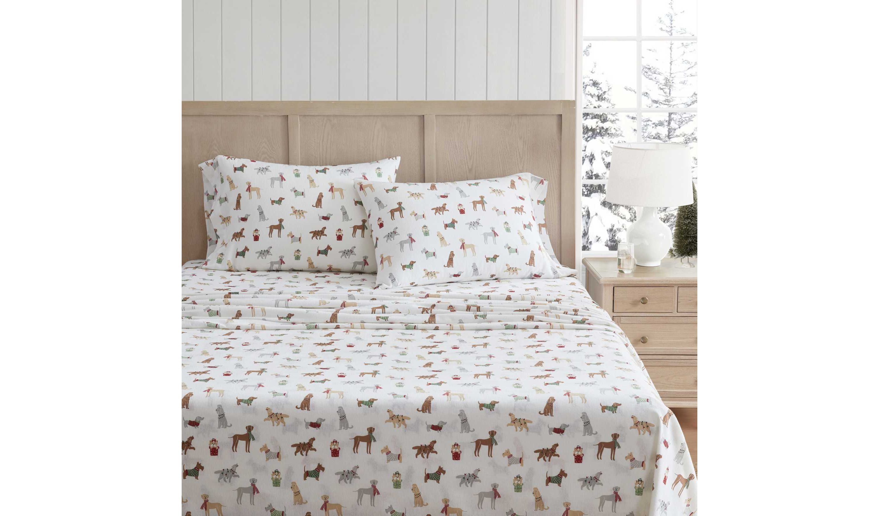 Holiday Pups Cotton Sheet Set