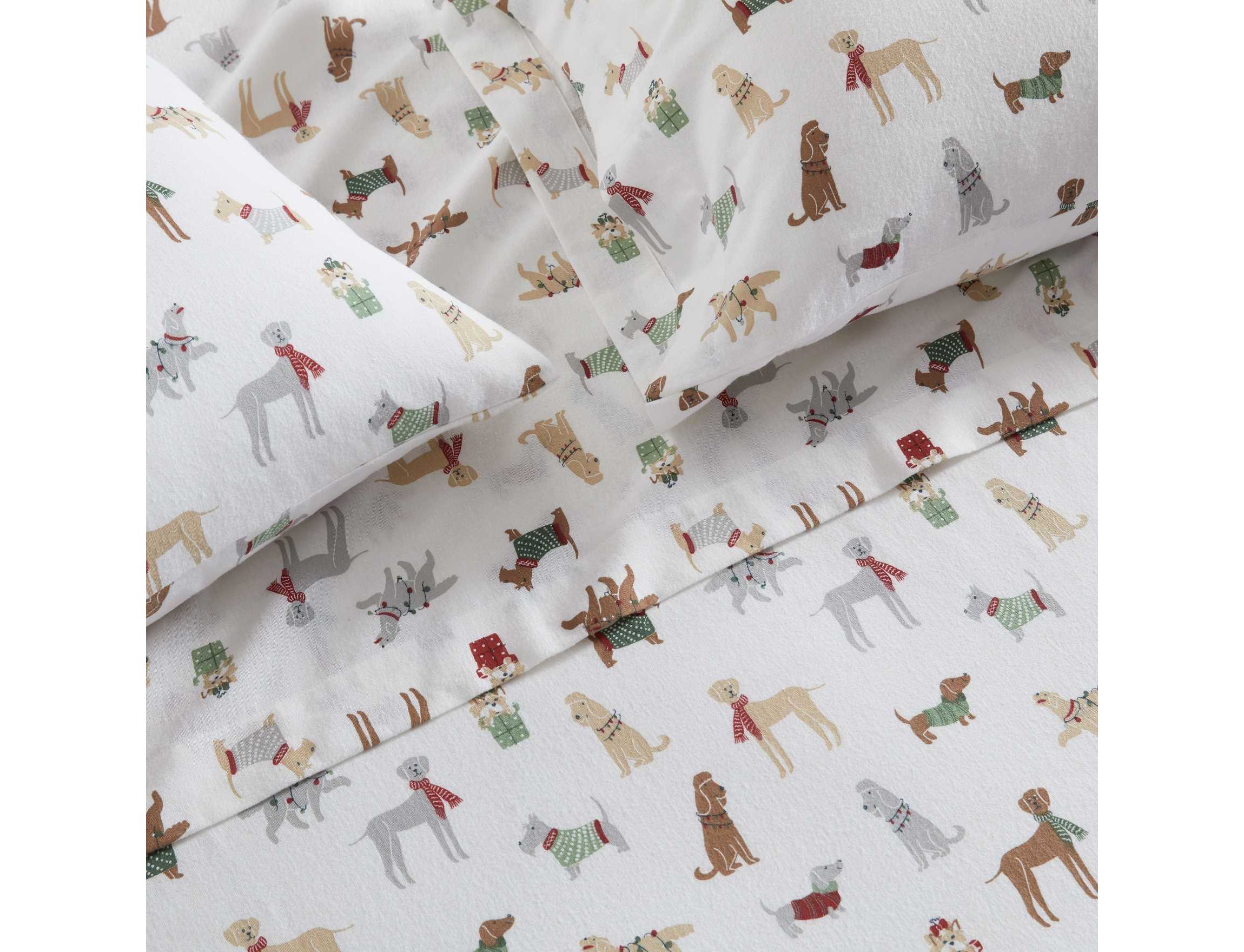 Holiday Pups Cotton Sheet Set
