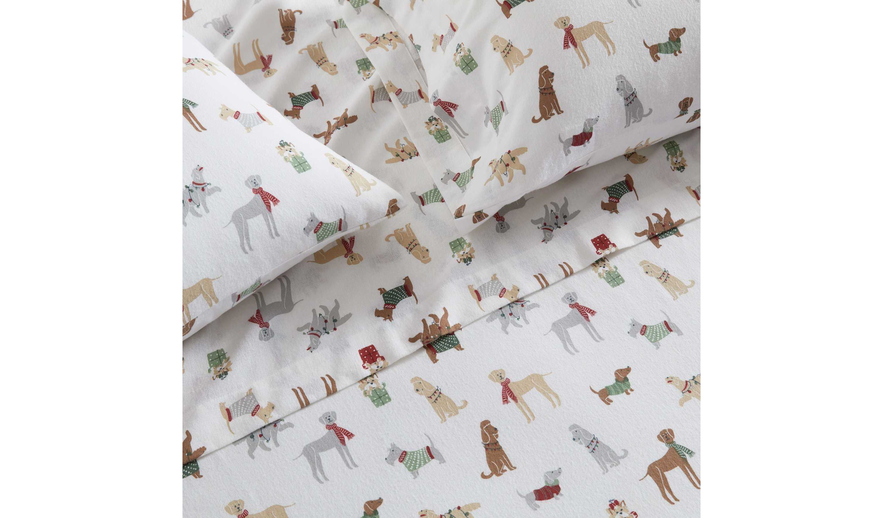 Holiday Pups Cotton Sheet Set