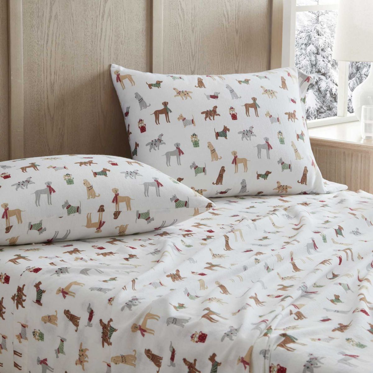 Holiday Pups Cotton Sheet Set