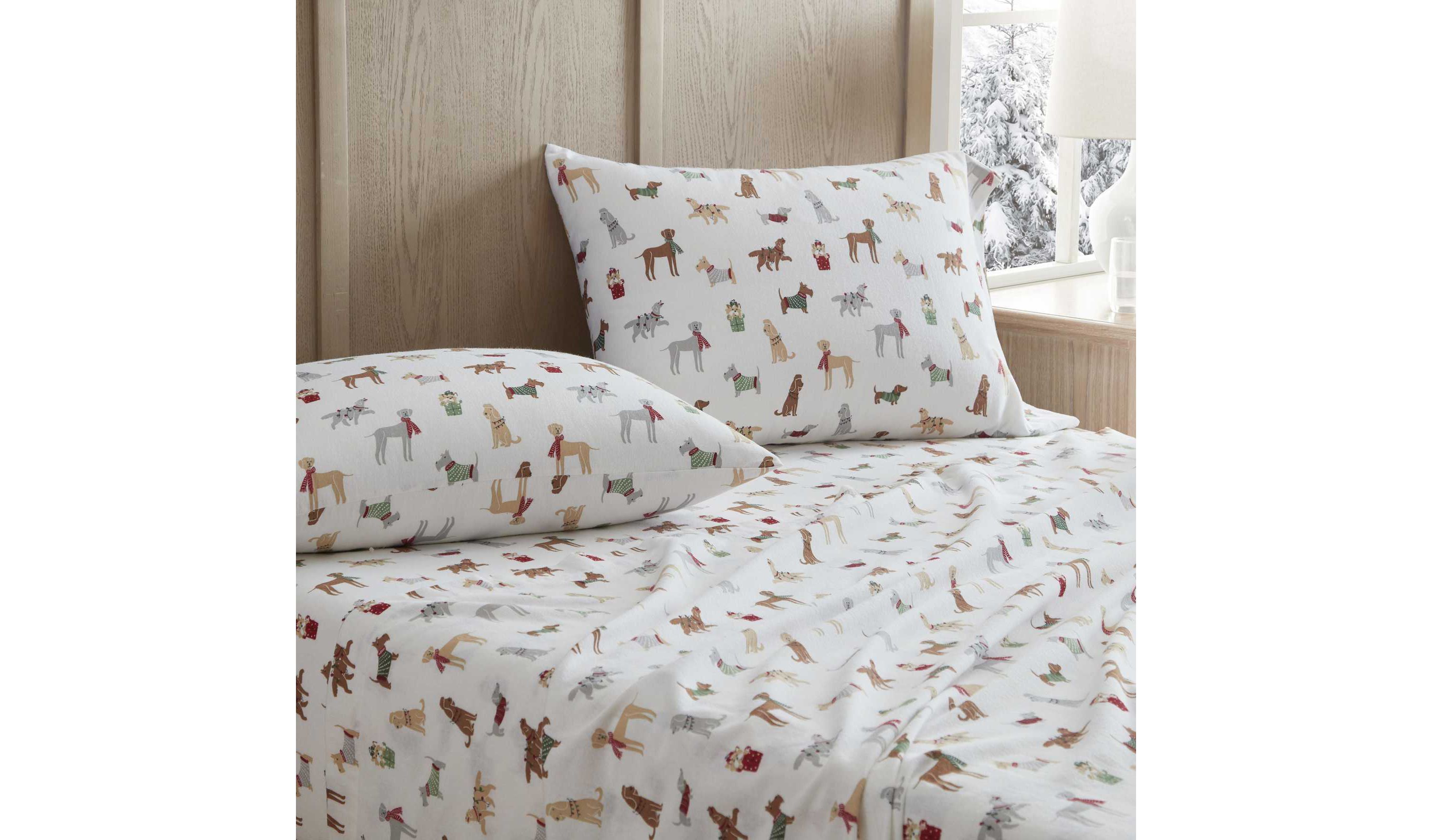 Holiday Pups Cotton Sheet Set