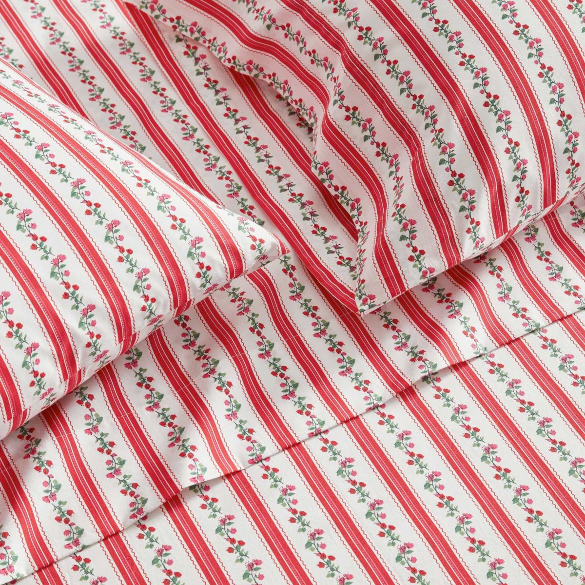 Rose Ribbon Cotton Sheet Set