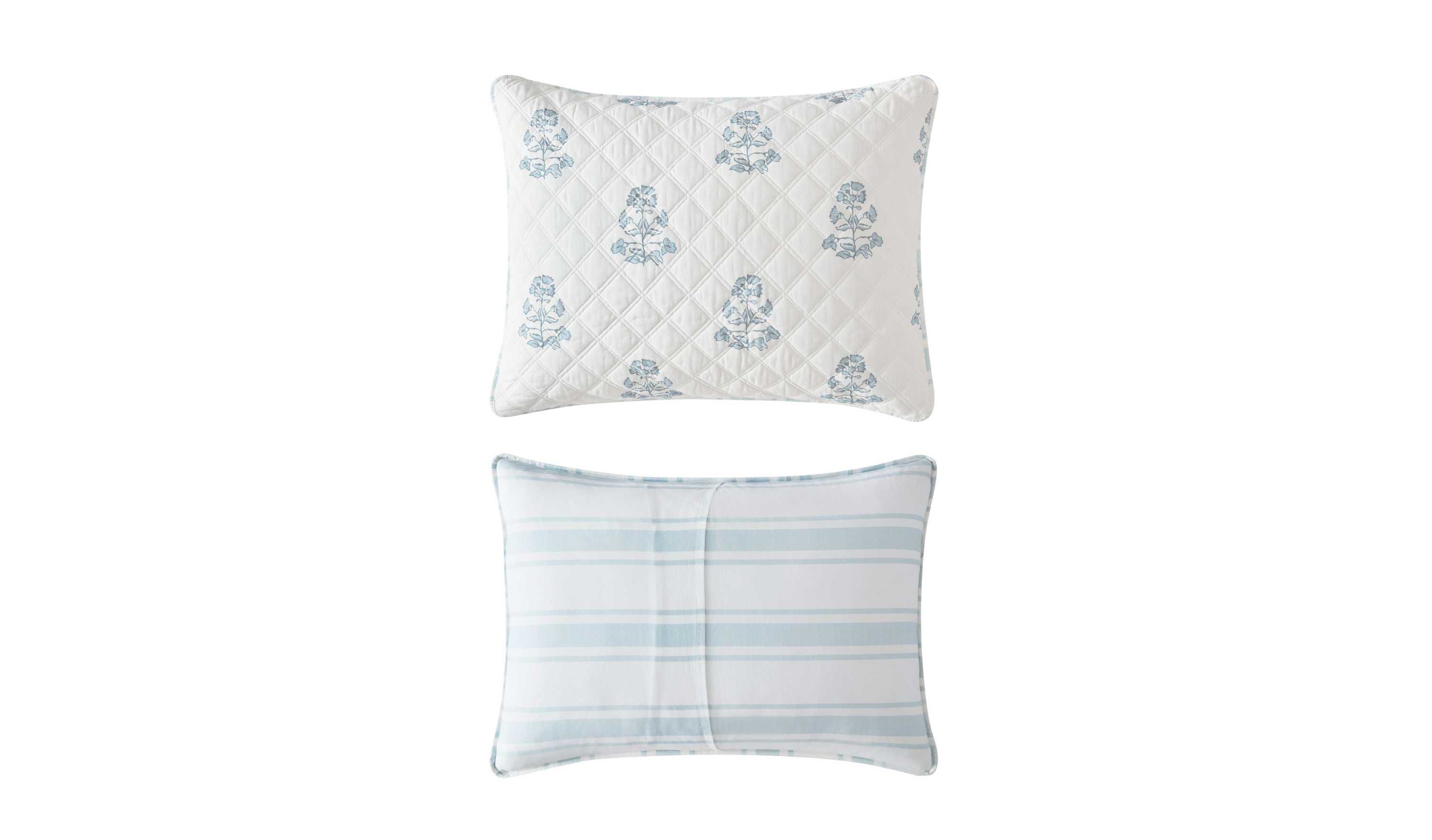 Flower Block Print Cotton Quilt Set