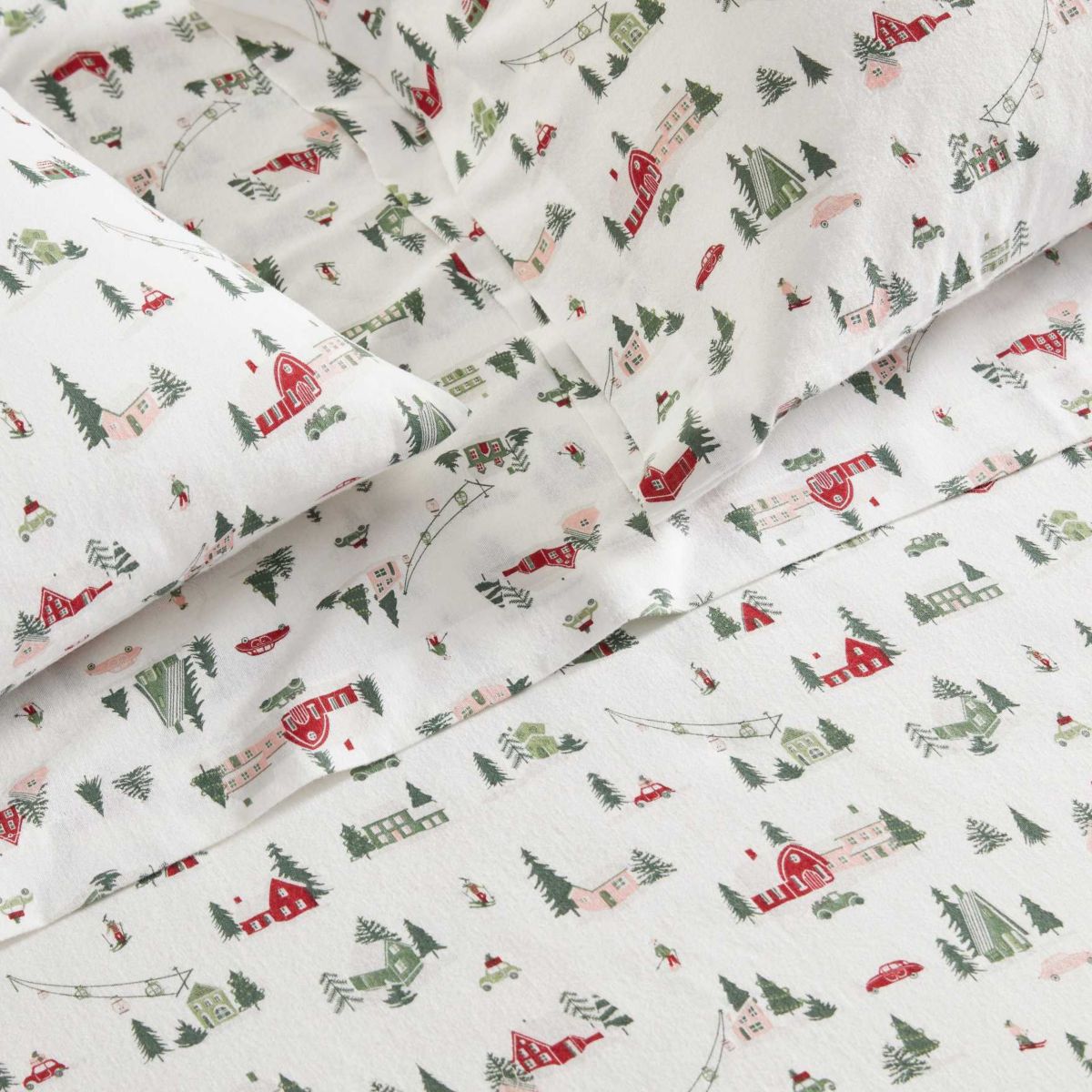 Ski Village Cotton Sheet Set
