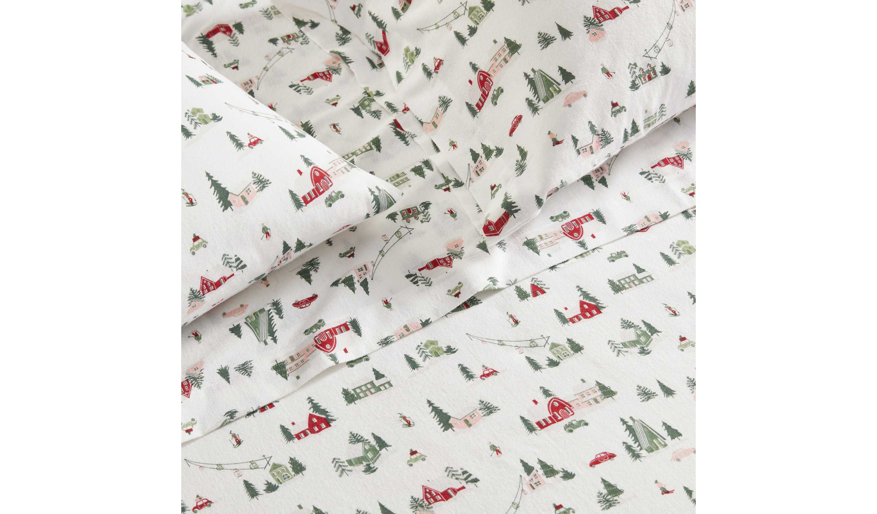 Ski Village Cotton Sheet Set