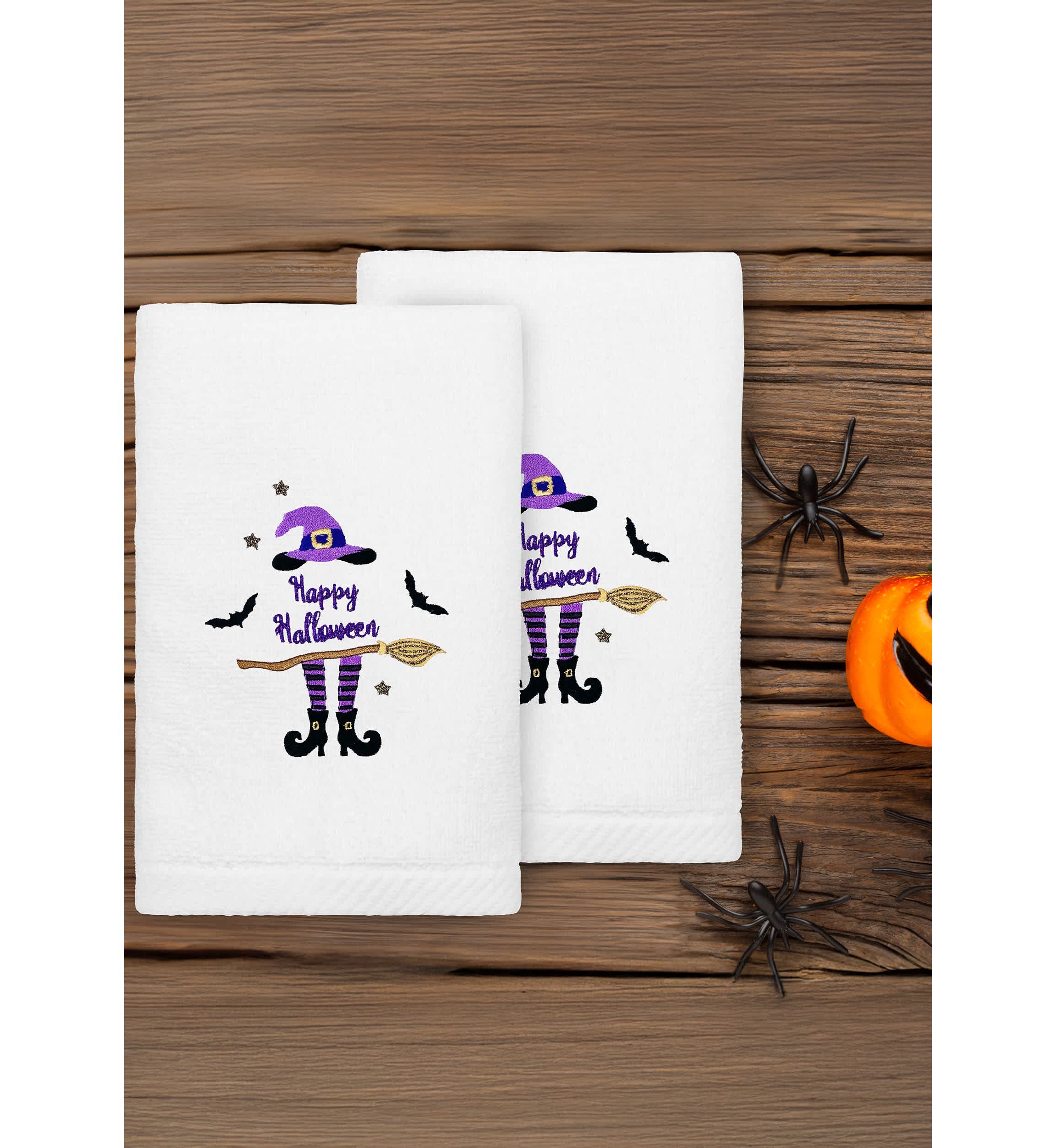 HAT-BROOM-LEGS Hand Towels Set of 2