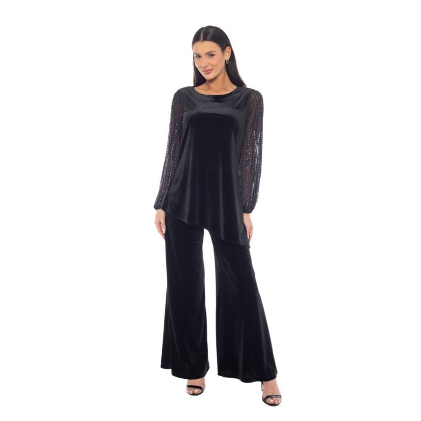 2PC Velvet Top and Pant Set