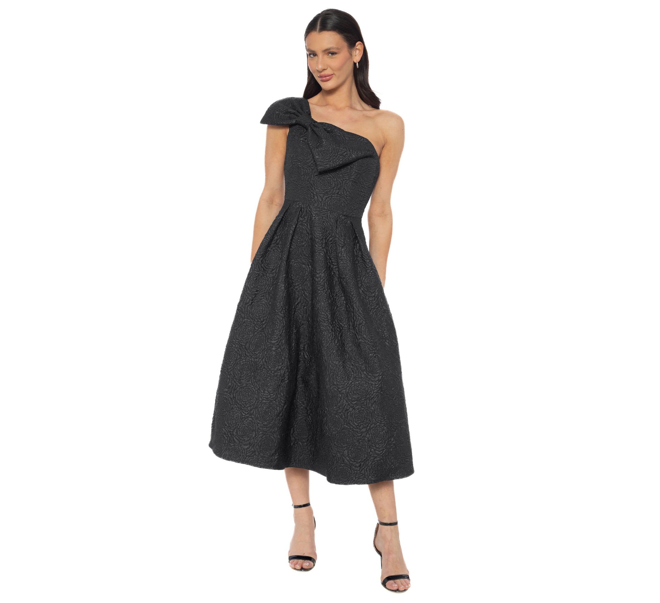 Bow Strapless Brocade Dress