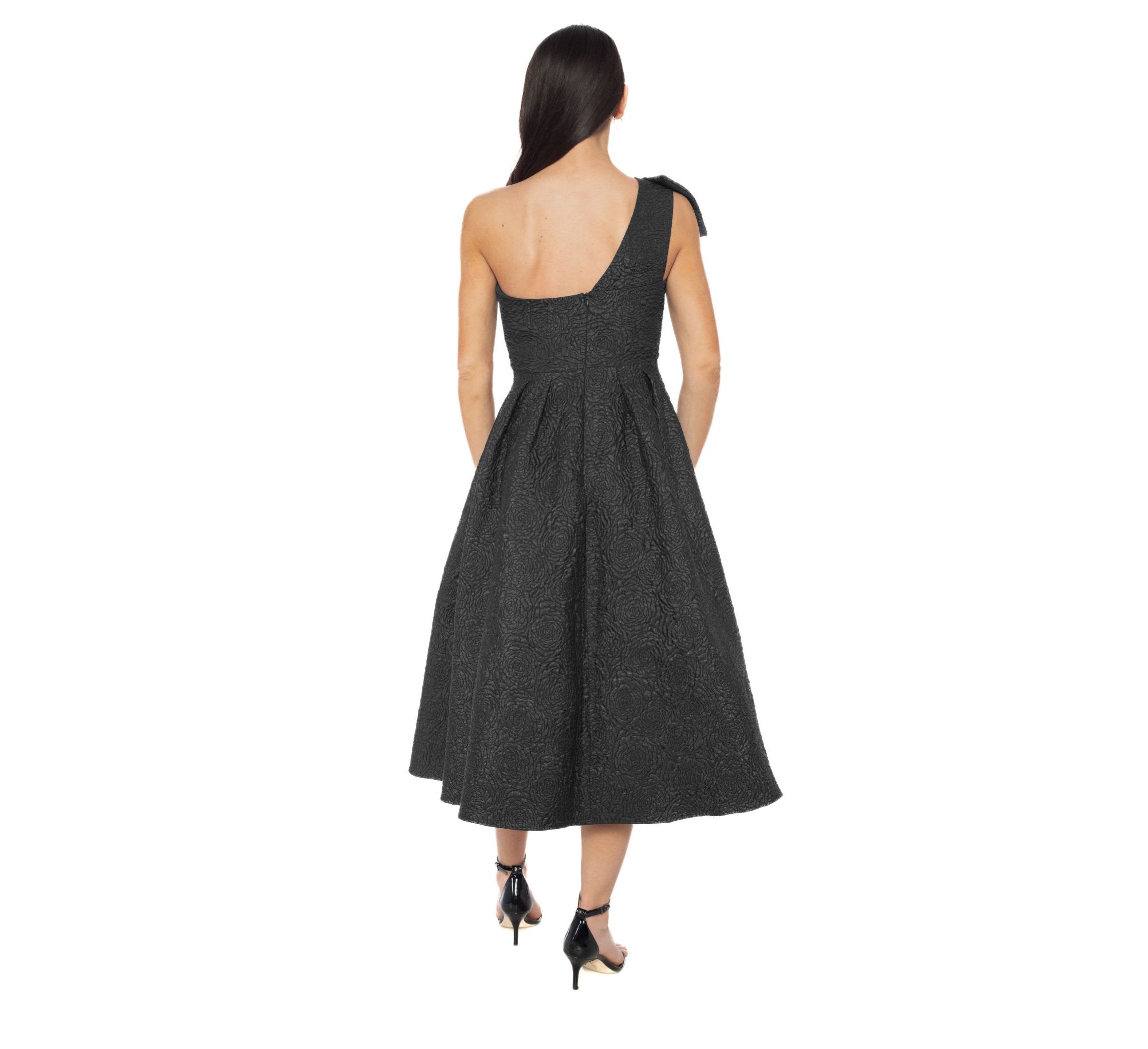 Bow Strapless Brocade Dress