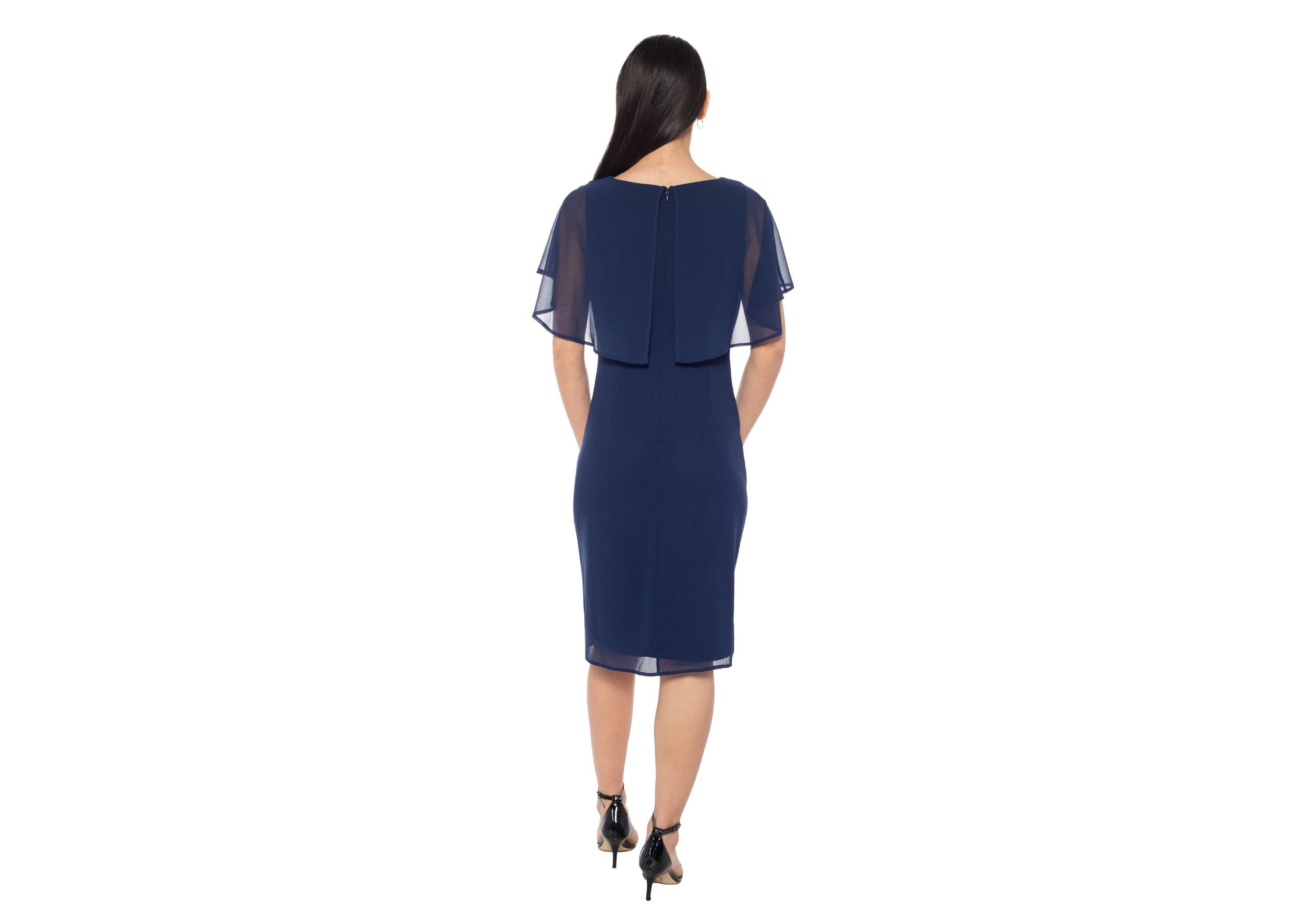 Chiffon Caplet Midi Dress
