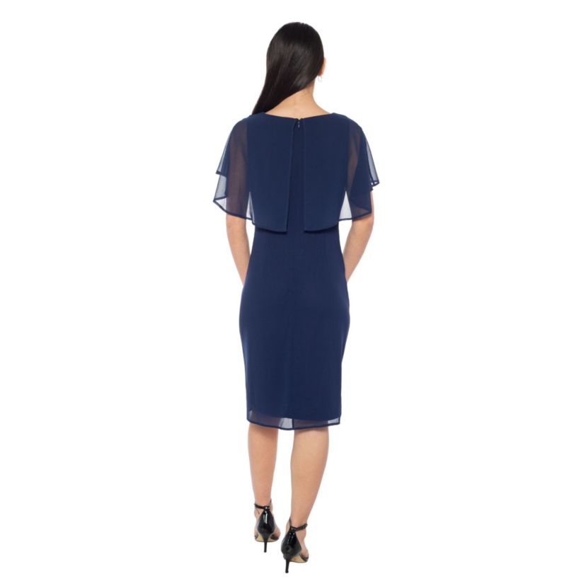 Chiffon Caplet Midi Dress