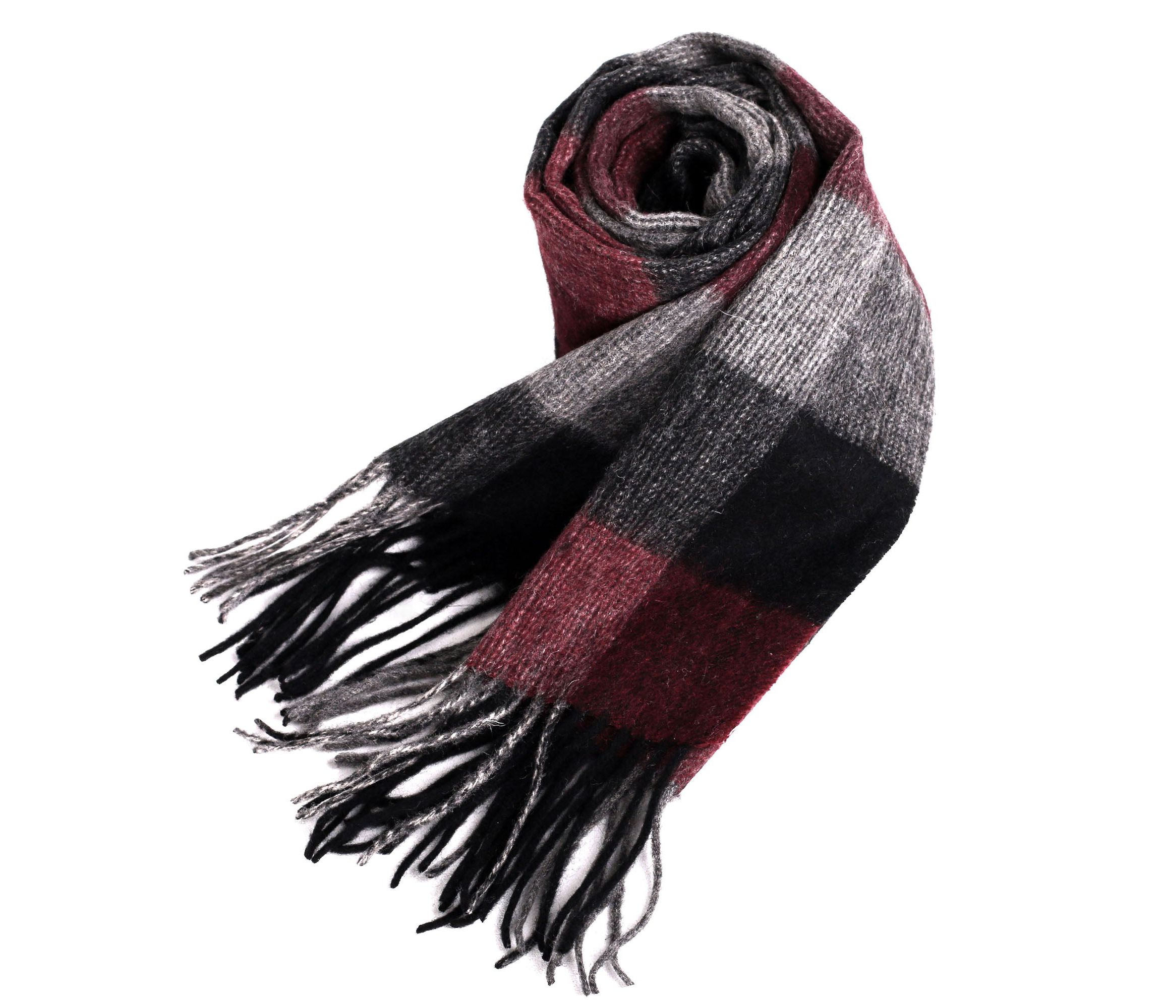 Classic Fringe Plaid Wool Scarf