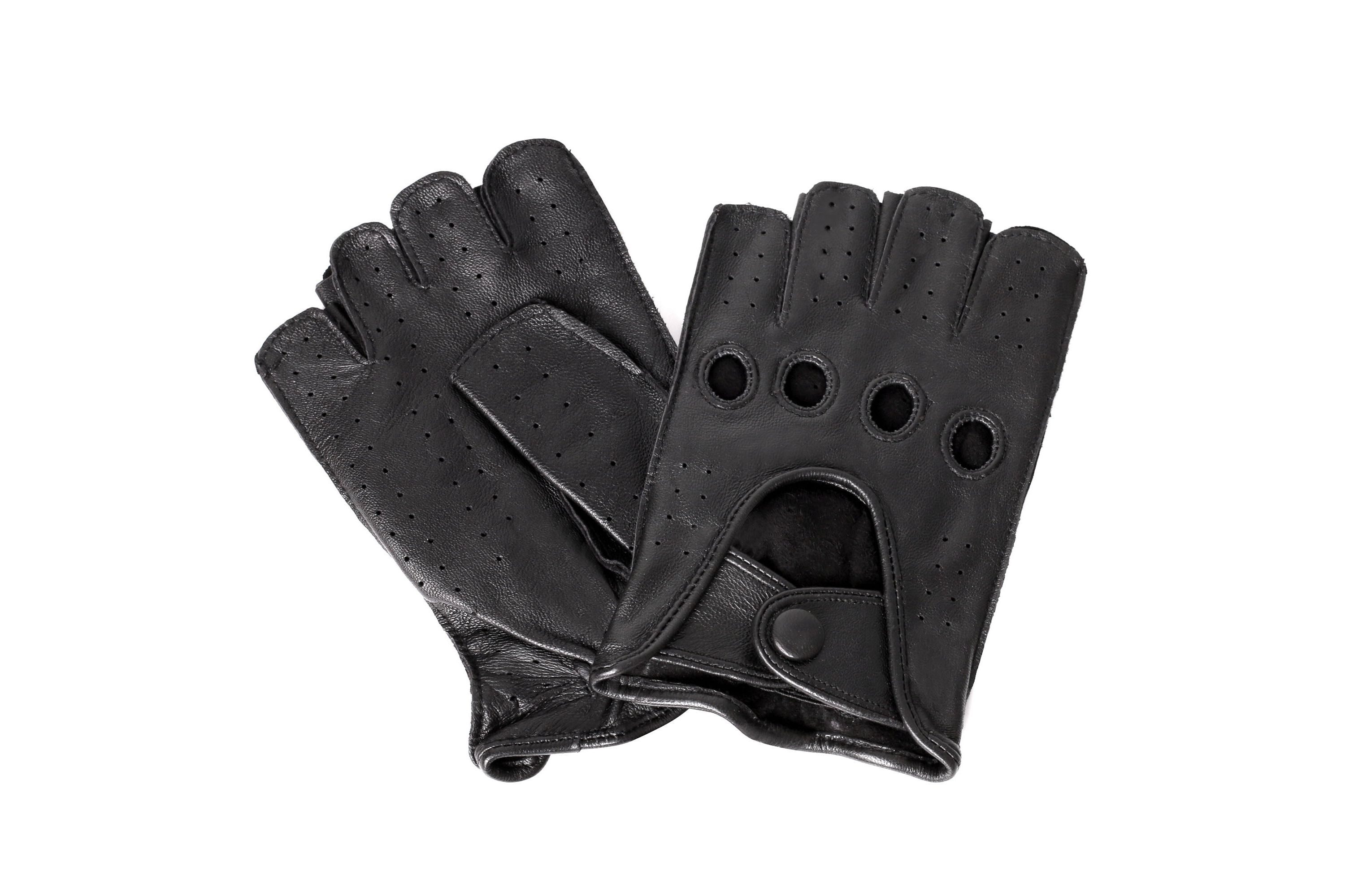 Womens Leather Fingerless Driving Gloves