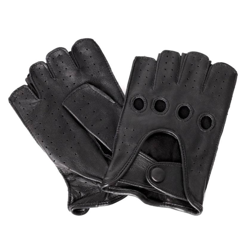 Womens Leather Fingerless Driving Gloves