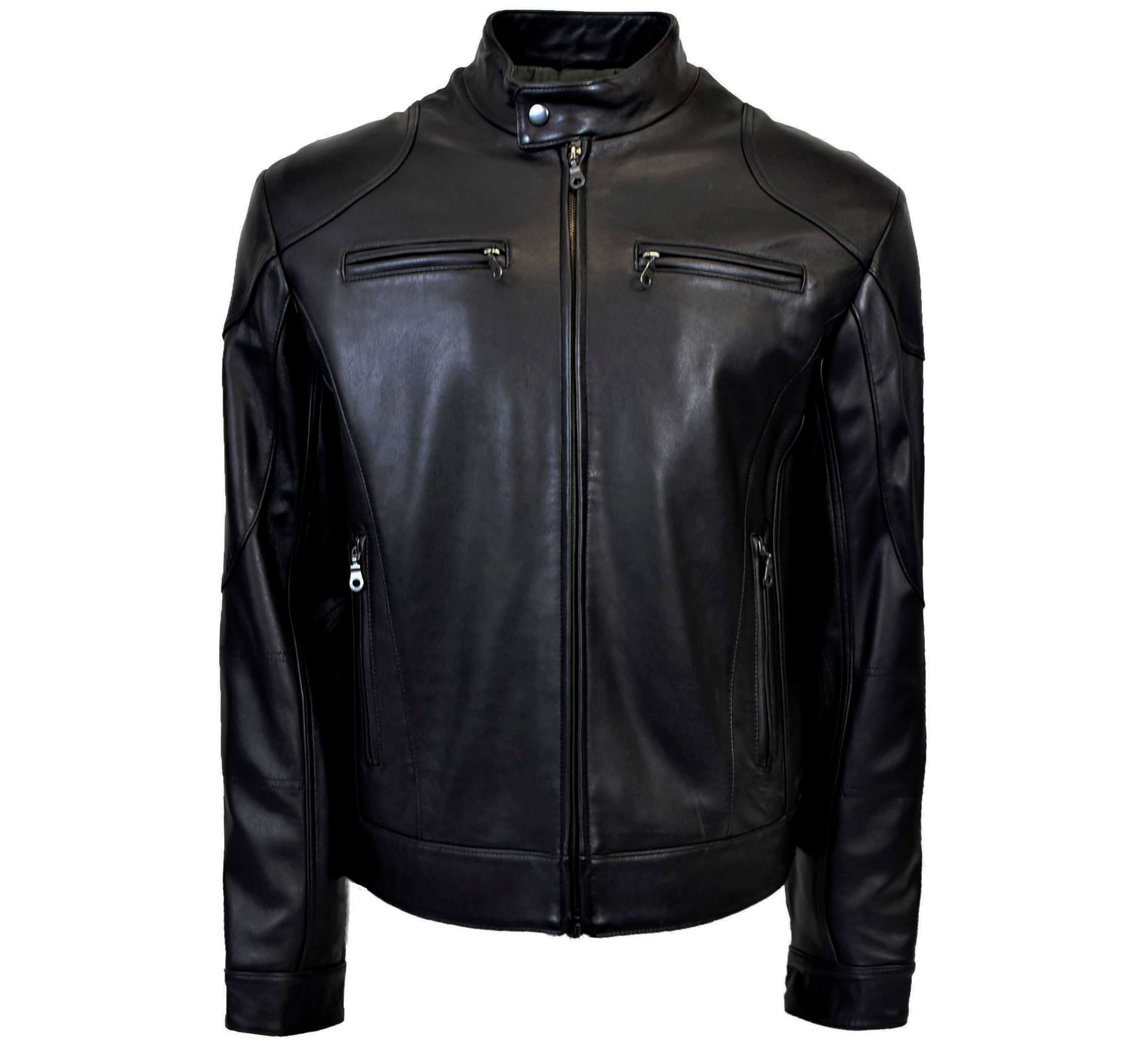 Mens Genuine Leather Multi Pocket Jacket