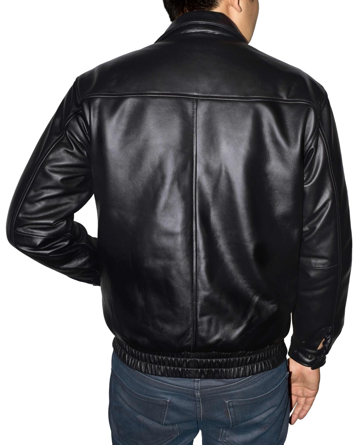 Mens Lambskin Leather Classic Bomber Jacket