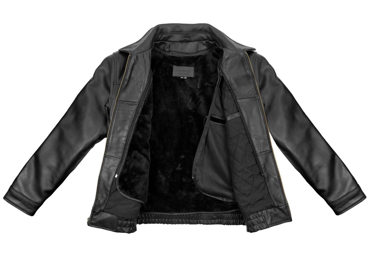 Mens Lambskin Leather Classic Bomber Jacket
