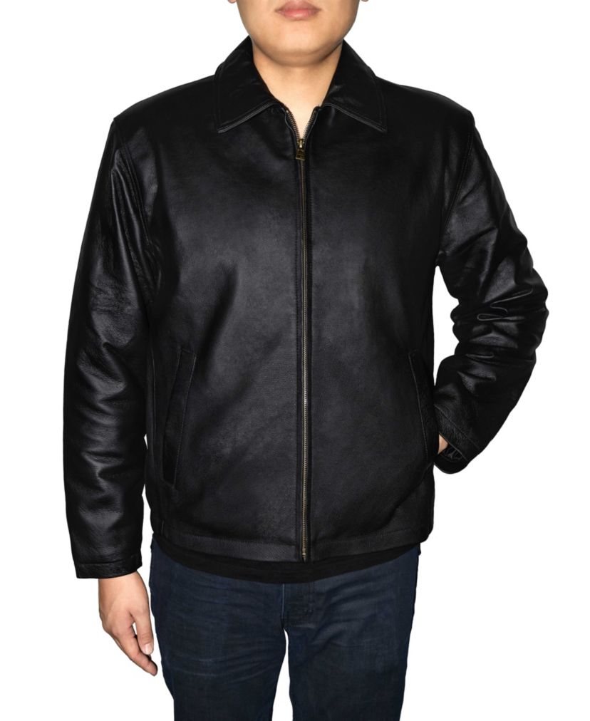 Mens Genuine Leather Open Bottom Jacket