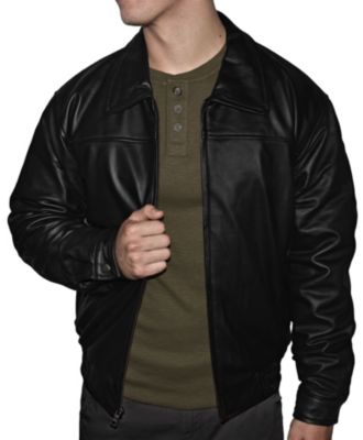 Victory Outfitters Men's Genuine Quilted Lined Leather Banded Bottom Jacket