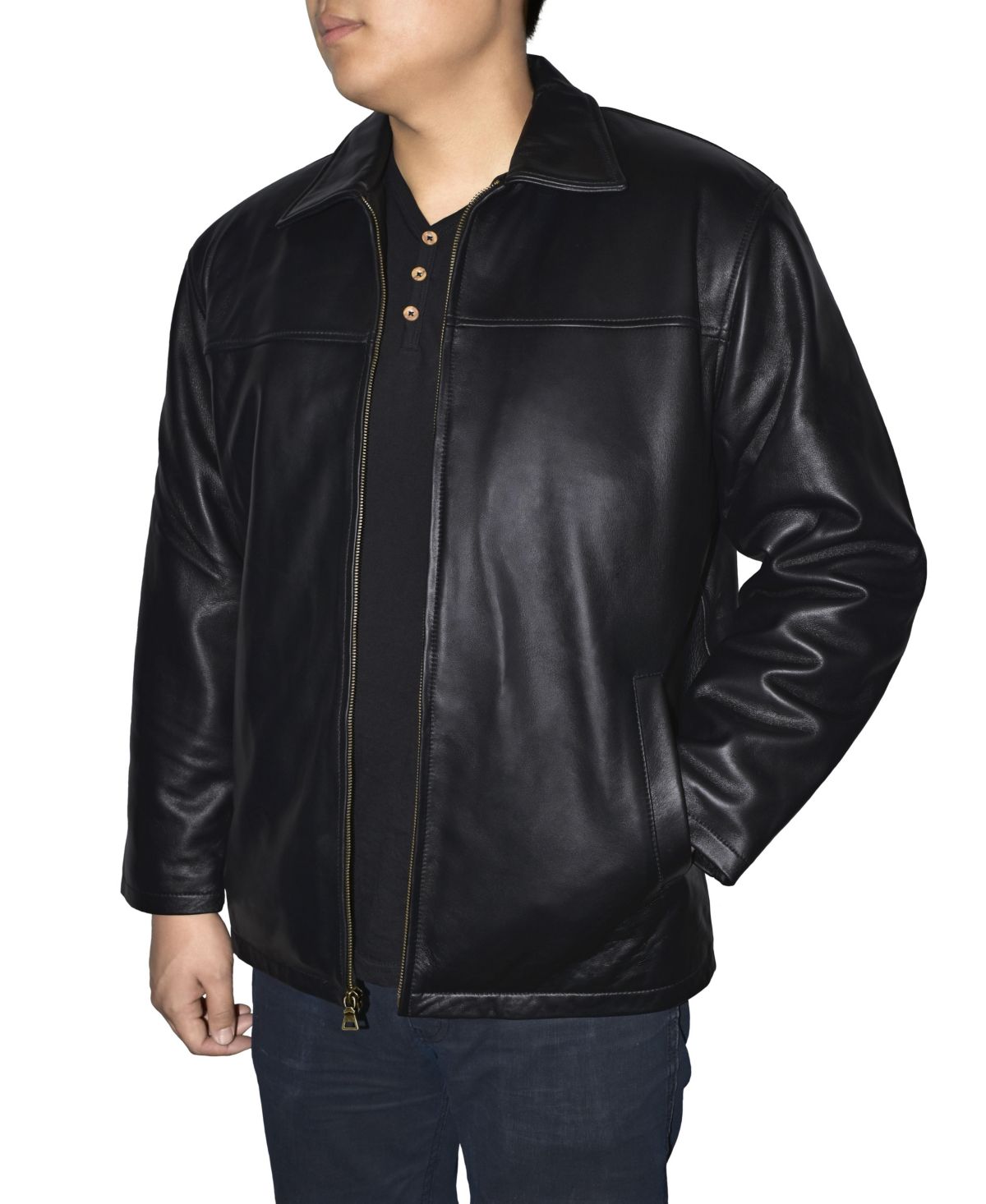 Mens Classic Lambskin Straight Bottom Jacket